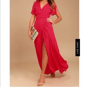 Lulu’s Much Obliged Red Wrap Maxi Dress